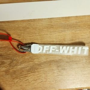 Nwt OFF-WHITE lanyard keychain clear/white